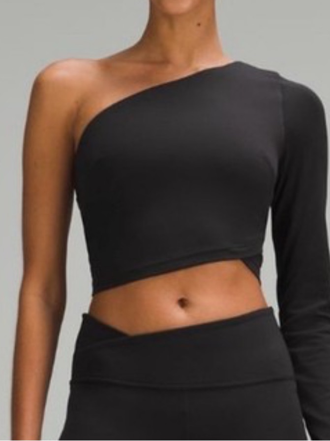 Nwt Lululemon Align Asymmetrical Black One-Shoulder Long Sleeve Top
